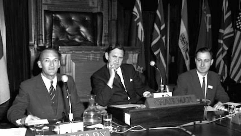 The first Antarctic Treaty Consultative Meeting in Parliament House in Hobart 1961
