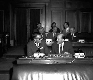 Founding Director of the Australian Antarctic Division, Phillip Law, at the 1961 meeting.