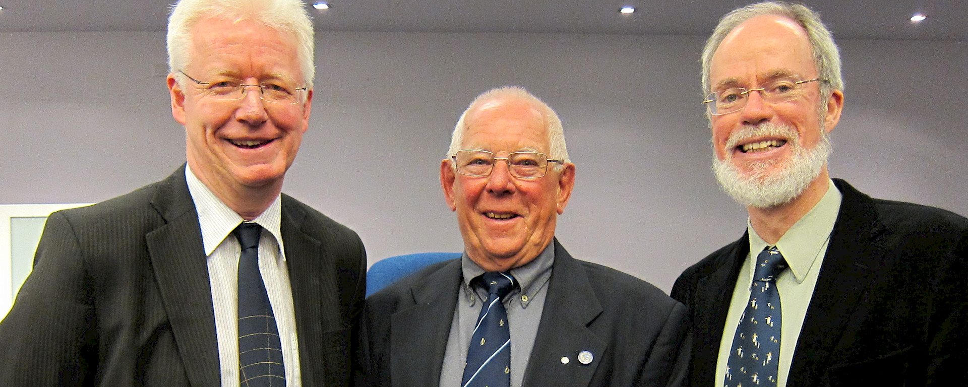 Dr Martin Riddle, Ray McMahon and Professor Tom Griffiths at the awards ceremony