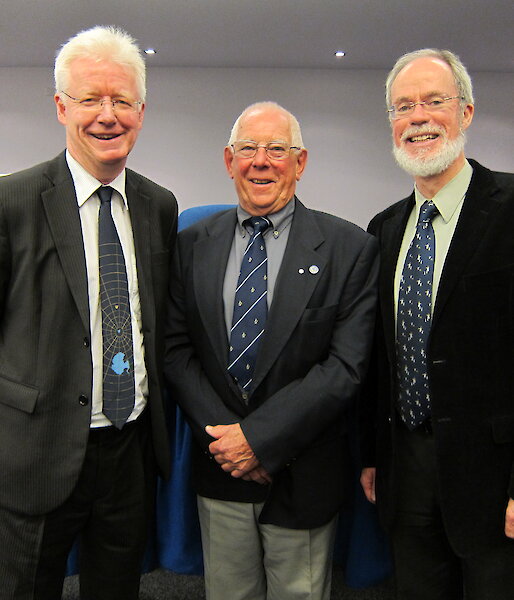 Dr Martin Riddle, Ray McMahon and Professor Tom Griffiths at the awards ceremony