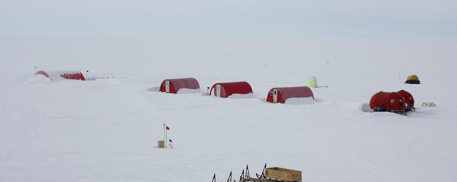Some of the accommodation tents at the field camp (Photo: Andrew Moy)