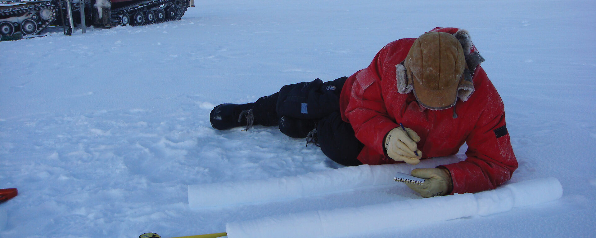 Australian Antarctic Division ice core chemist Mark Curran catalogues ice cores at Law Dome.