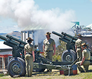 The flotilla started with a 19-gun salute