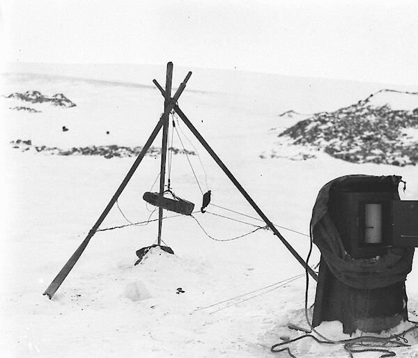 The tide gauge installed at Cape Denison in 1912 and operated by Captain Robert Bage