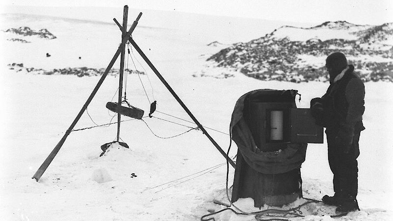 The tide gauge installed at Cape Denison in 1912 and operated by Captain Robert Bage