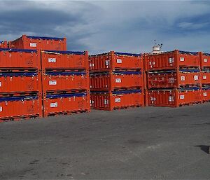 Shipping containers stacked up