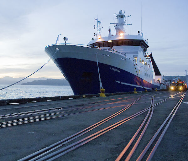 Tangaroa alongside Aotea Wharf, Wellington