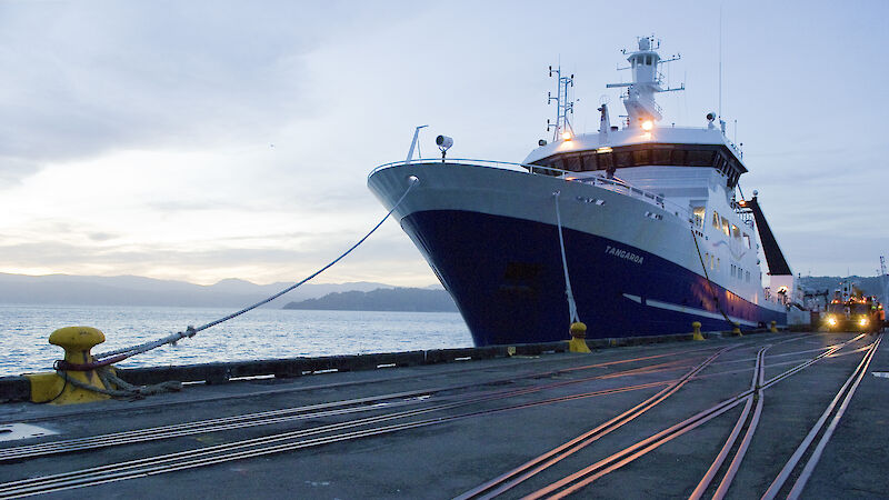 Tangaroa alongside Aotea Wharf, Wellington