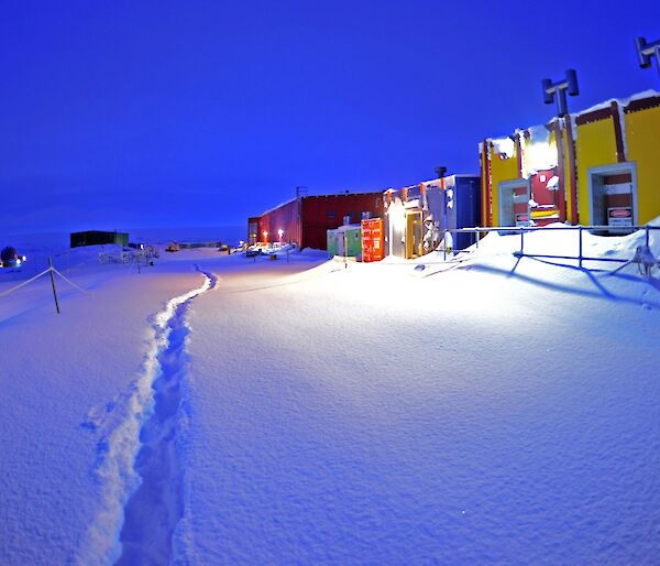 Casey station after a heavy dump of snow