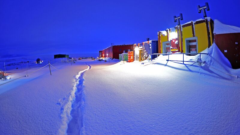 Casey station after a heavy dump of snow