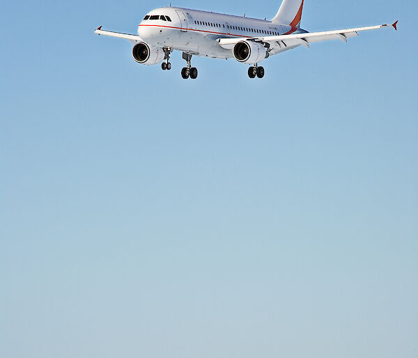 Aircraft over runway