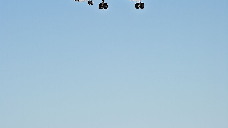 Aircraft over runway