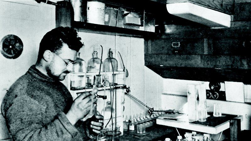 Alf Howard in hydrological lab