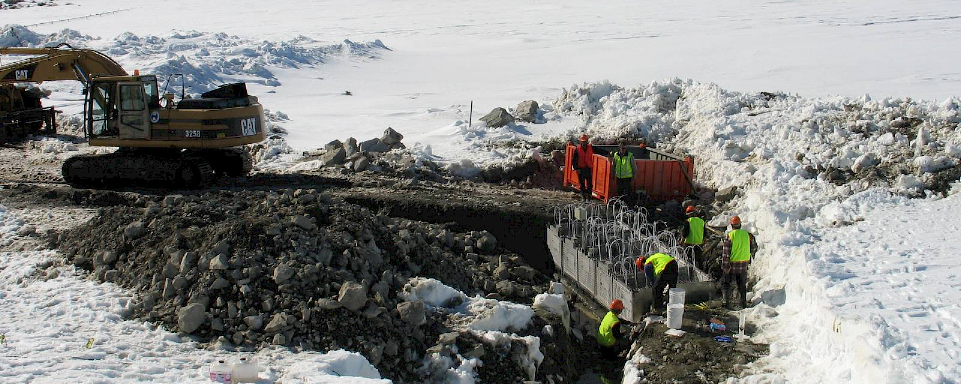 Installing a permeable reactive barrier at Casey station.