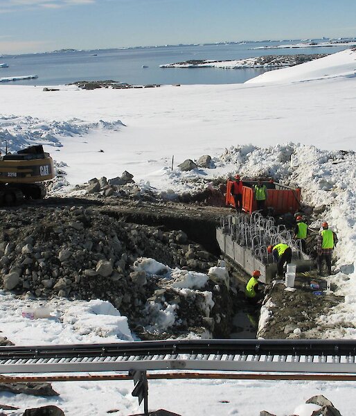 Installing a permeable reactive barrier at Casey station.