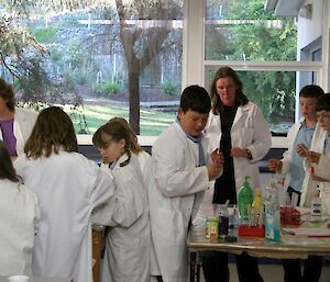 Students test the pH of common household substances