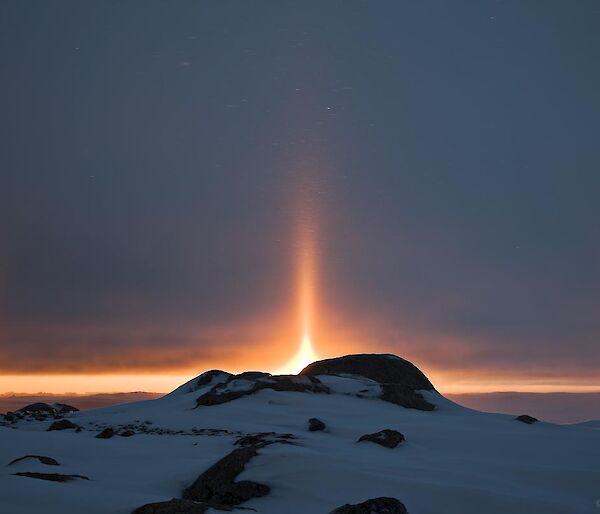 Sun dogs and Sun pillar at Casey station