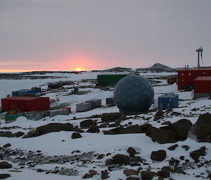 Sunset at Mawson station