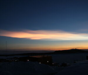 Nacreous clouds 22km above Mawson.