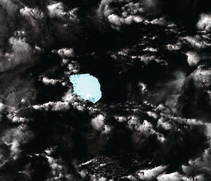 Satellite image of iceberg south west from West Australian coast