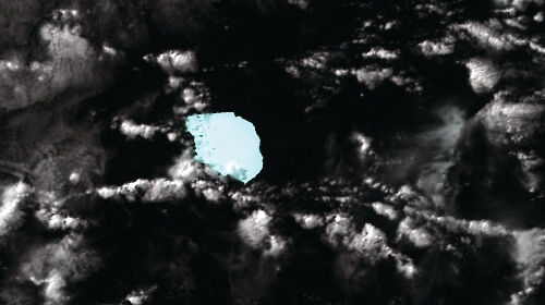 Satellite image of iceberg south west from West Australian coast
