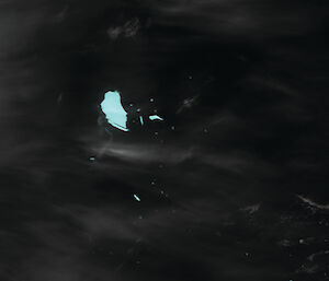 Satellite image of iceberg south west from West Australian coast. Taken 29 November 2009