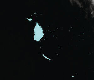 Satellite image of iceberg south west from West Australian coast. Taken 9 November 2009