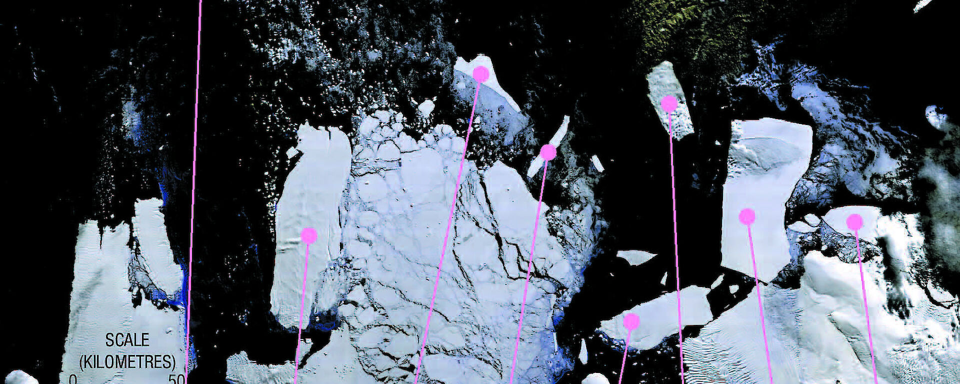 Satellite image of iceberg B17B in Ross Sea.