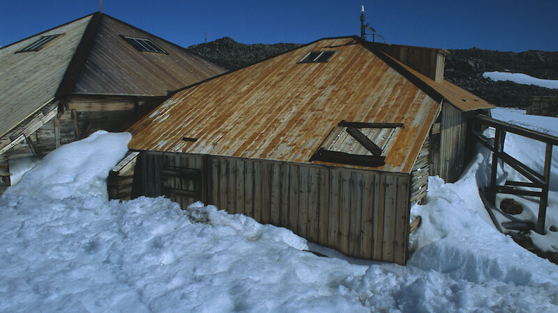 External view of Mawson’s Huts Cape Denison, Commonwealth Bay