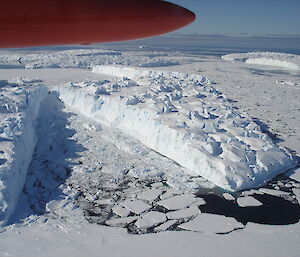 View of ice from the air during whale aerial survey
