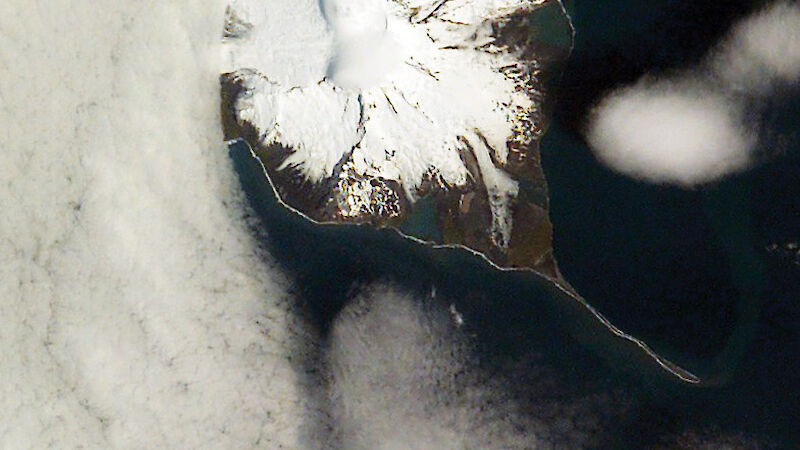 Satellite image of Elephant Spit, showing intact sand spit