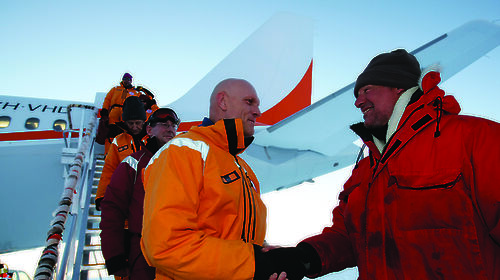 Environment Minister welcomed to Antarctica by Casey Station Leader Jeremy Smith