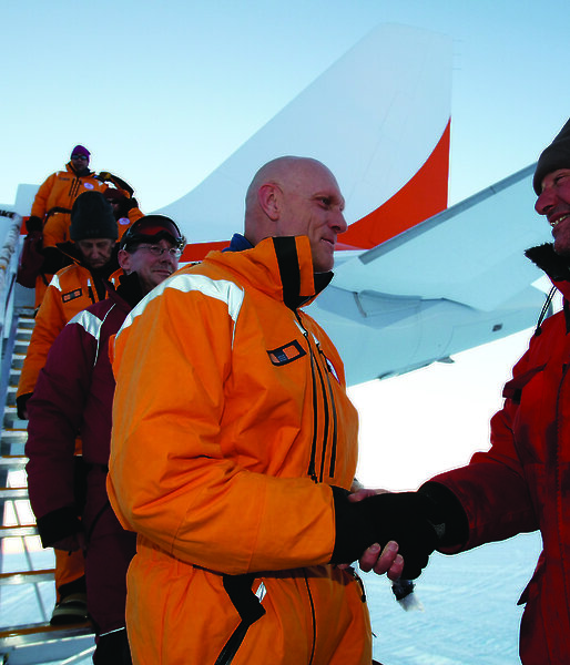 Environment Minister welcomed to Antarctica by Casey Station Leader Jeremy Smith