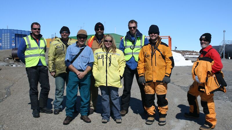 Group of expeditioners at Mawson station.