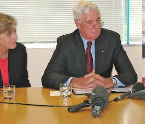 His Excellency Major General Michael Jeffery and Mrs Jeffery during the official opening of Wilkins Runway