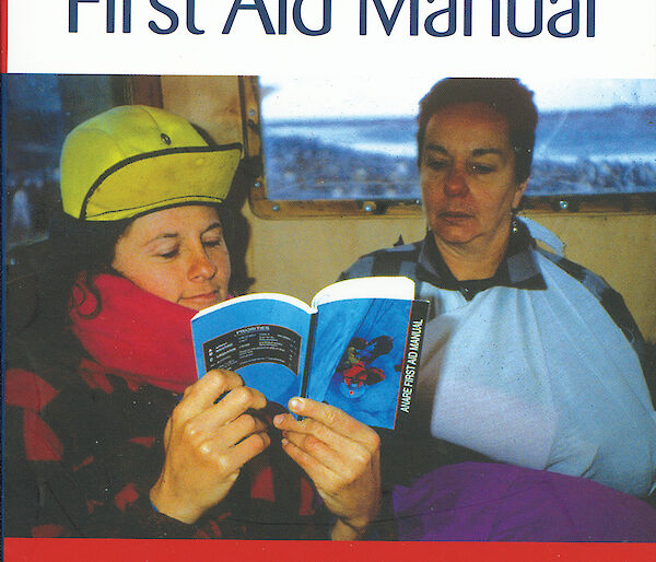 First Aid Manual cover — image of two women reading previous edition.