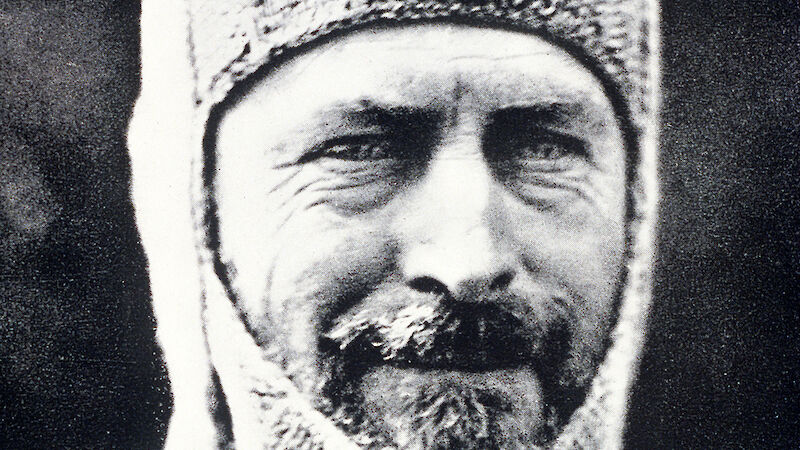 Sir Douglas Mawson wearing a balaclava