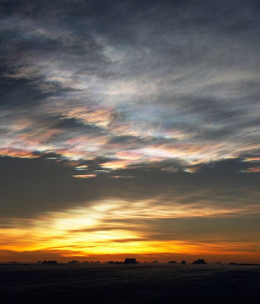 Nacreous clouds at Davis after sunset