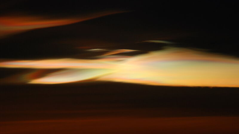 Nacreous clouds at Mawson after sunset.