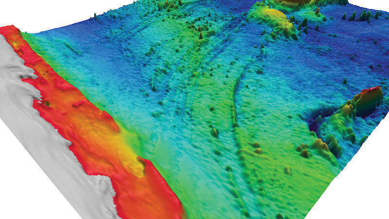 3D model of the seascape between Tasmania and Antarctica