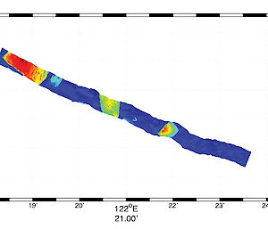 Laser scanner-derived surface elevation (in metres) over the Dalton Iceberg Tongue, showing some icebergs enclosed by sea ice