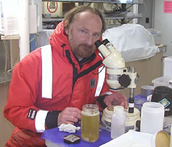 Russ Hopcroft at the microscope