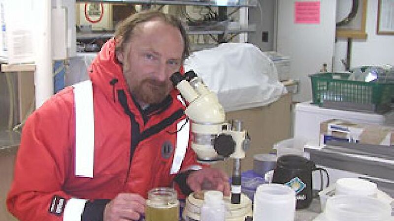 Russ Hopcroft at the microscope