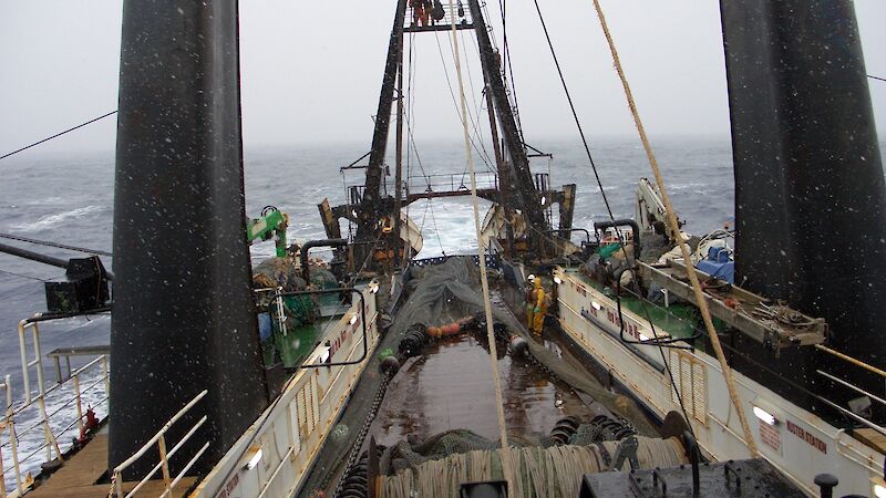 View from the deck of a trawl vessel