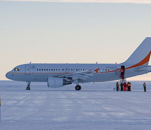 A319 passengers disembarking in Antarctica