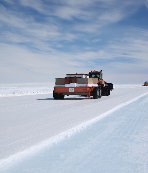 Proof rolling the trial pavement