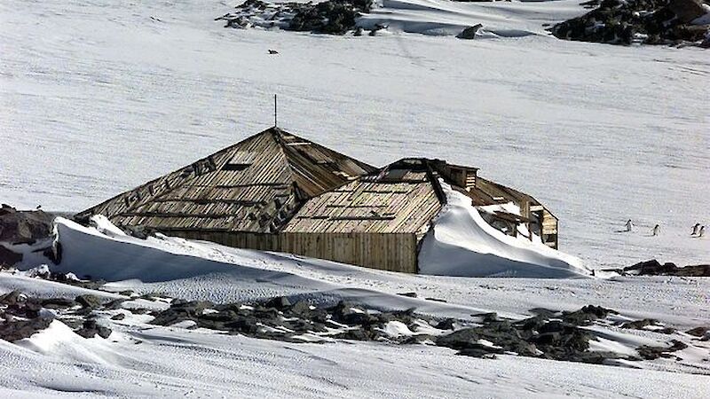 Mawson’s Huts filled with snow