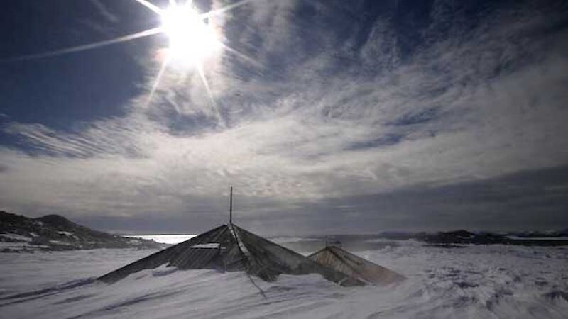 Mawson’s Huts buried in hard snow