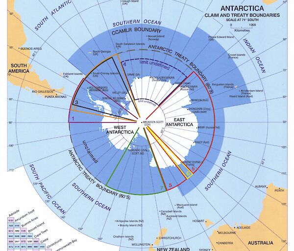 Antarctic claim and Treaty boundaries