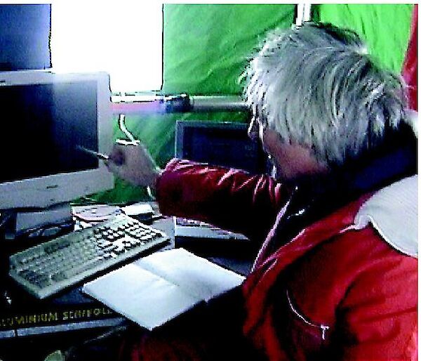 Prof Andrew McMinn at work aboard Aurora Australis